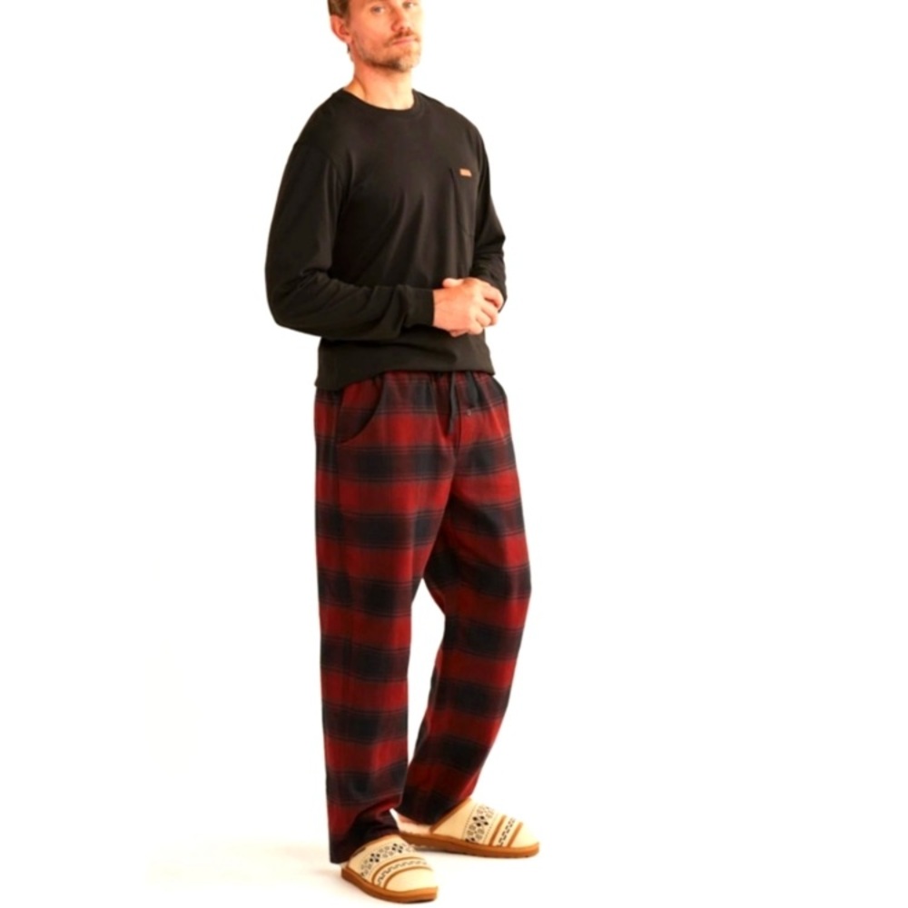 Pendleton Men's Plaid Cotton flannel sleep pants red and black XL